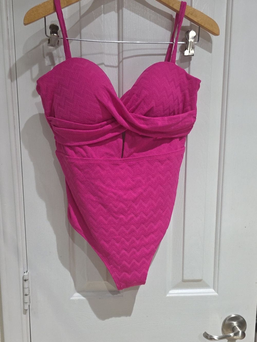 Cupshe Hot Pink One-Piece Swimsuit - Built-In Support Size L